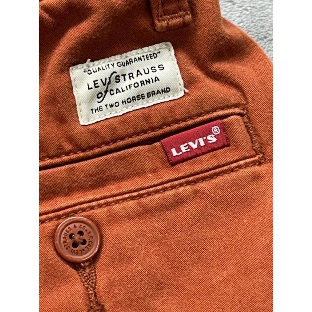 Levi's XX Chino EZ Pants Mens XS 26x31 Red Tapered Drawstring Golf Two Horse